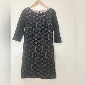 Black Lace Floral Dress